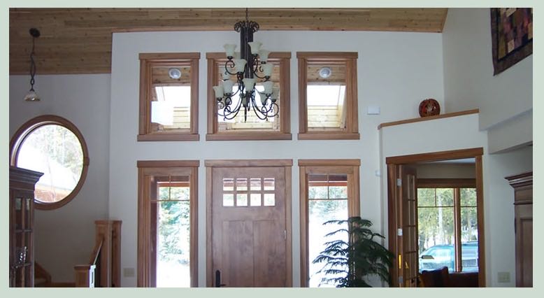 Two-story entry with tall windows