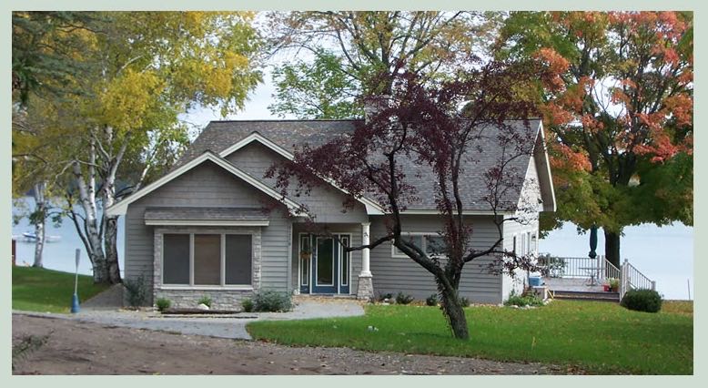 Craftsman-style home in fall colors